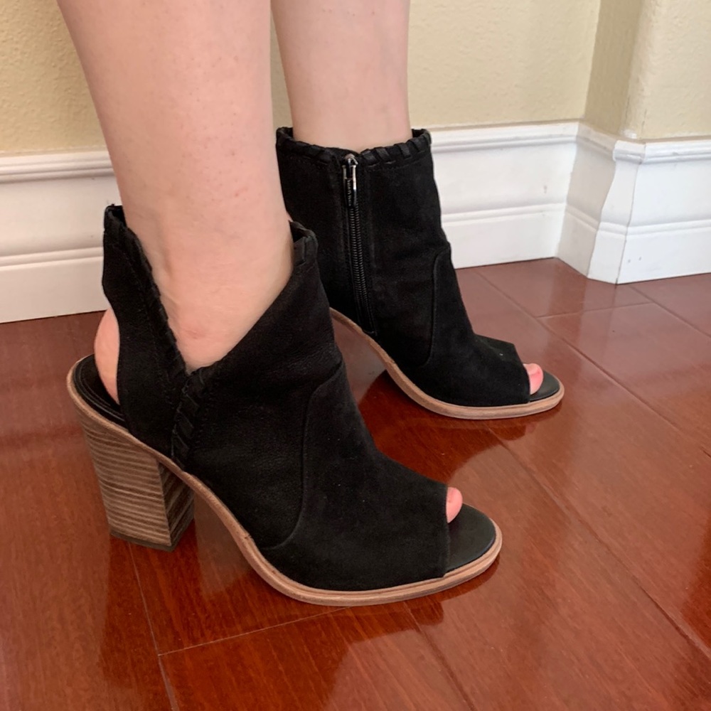 Vince Camuto - black suede ankle boots - size 8 - normal wear